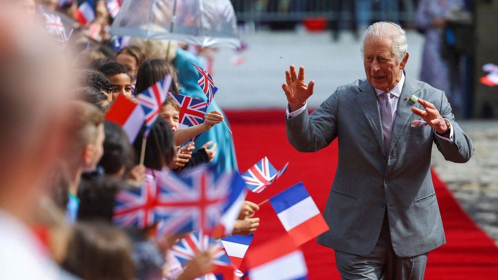 King Charles greeting crowds