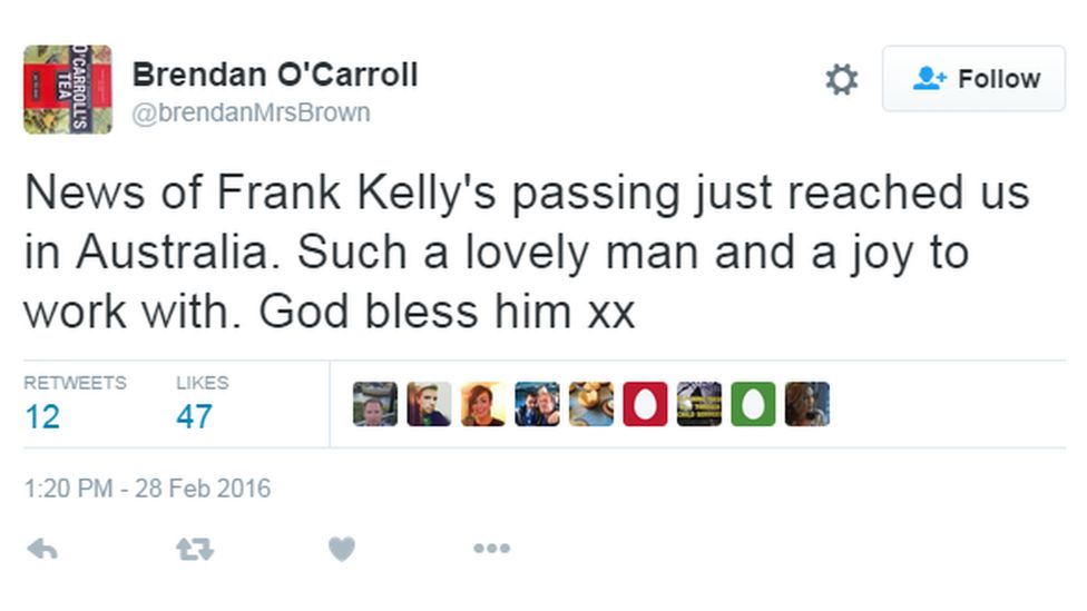 Brendan O'Carroll tweet