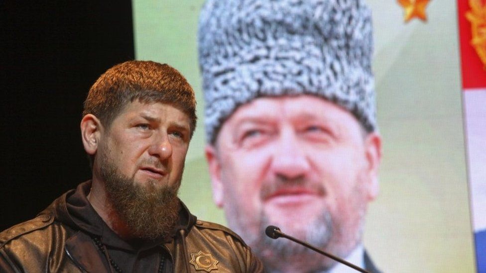 Chechen regional leader Ramzan Kadyrov speaks at a meeting marking the Defenders of the Fatherland Day, in Grozny (22 February 2017)