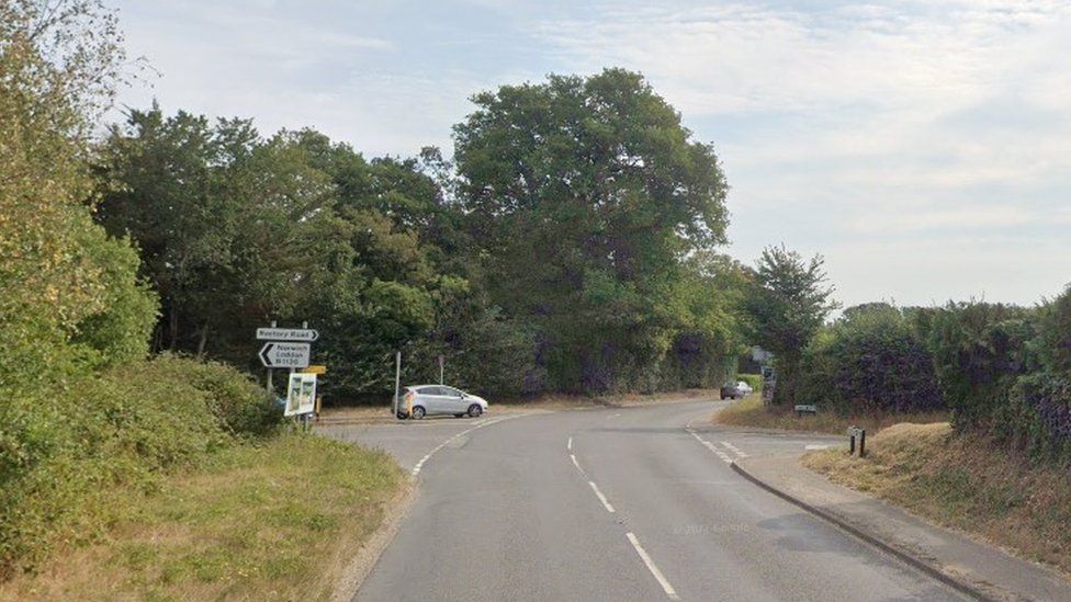 The A143 by the junction with the B1136 at Haddiscoe, Norfolk