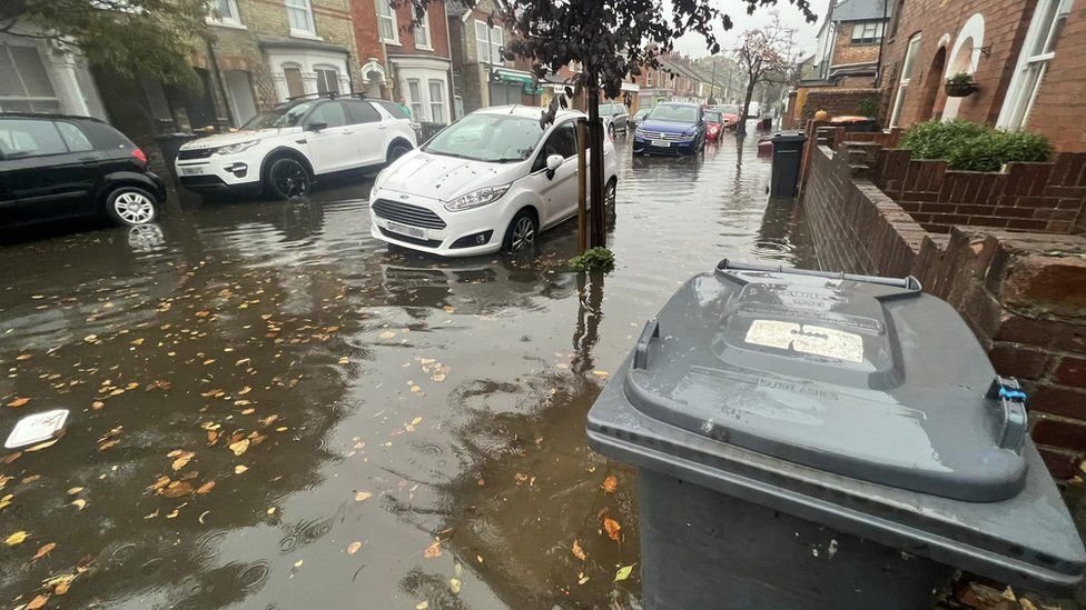 Flooding on Bower Street, Bedford