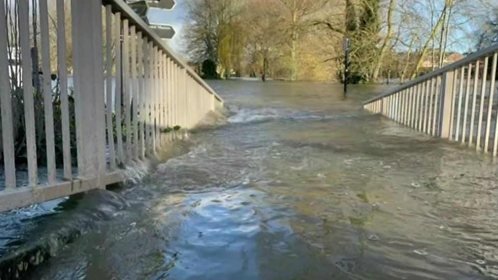 Flooding in Frankwell, Shrewsbury