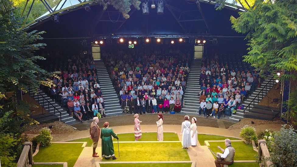 Theatre production being staged in an open-air theatre