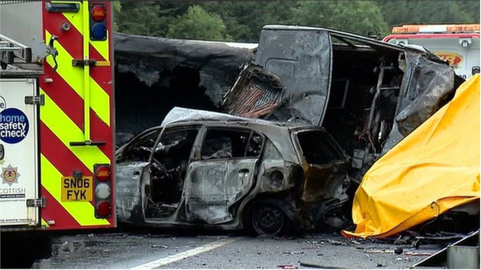 M8 Crash Driver Admits Causing 'fireball' Death - BBC News