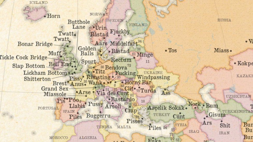 This Map Shows The Rudest Place Names In The World BBC News