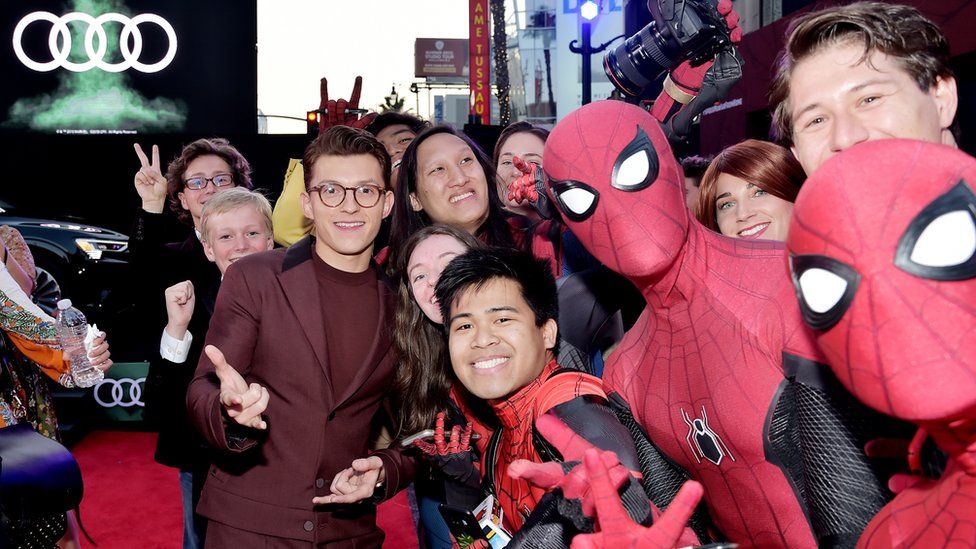 Tom Holland at the world premiere of Spider-Man: Far From Home in Hollywood