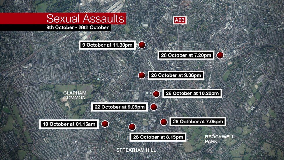Map of Clapham attacks