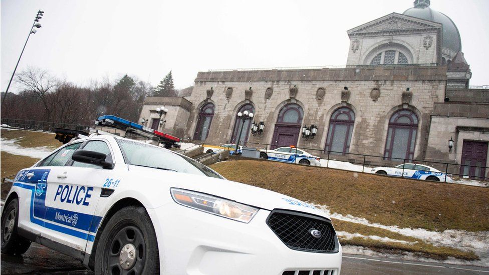 Police provide security at Saint Joseph's Oratory
