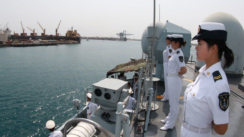 Picture of Chinese naval personnel in Djibouti in 2015
