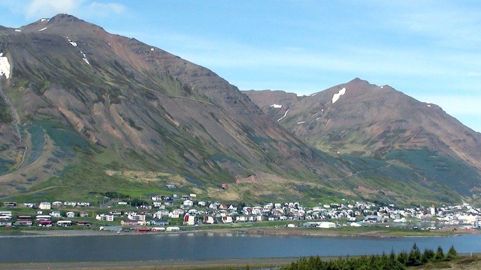 The village of Siglufjordur in northern Iceland