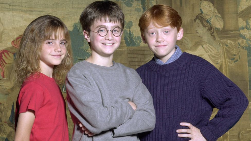 Emma Watson, Daniel Radcliffe and Rupert Grint in 2000