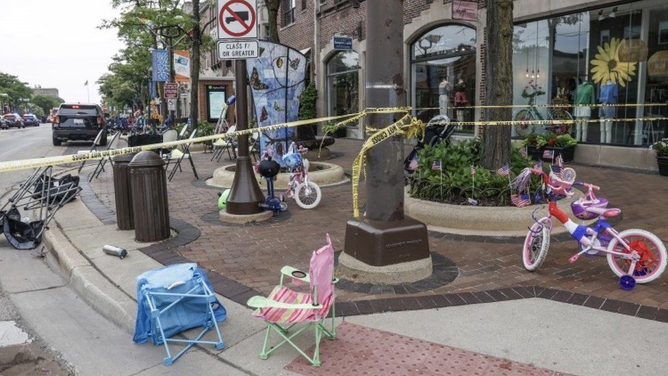 Abandoned chairs and children's bikes