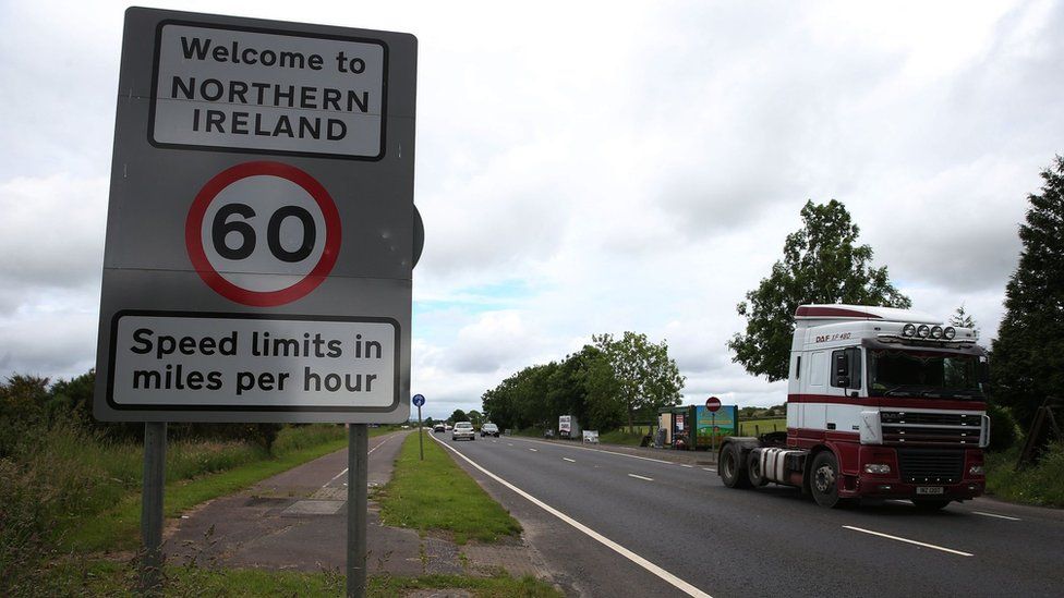 Sign at the Northern Ireland border