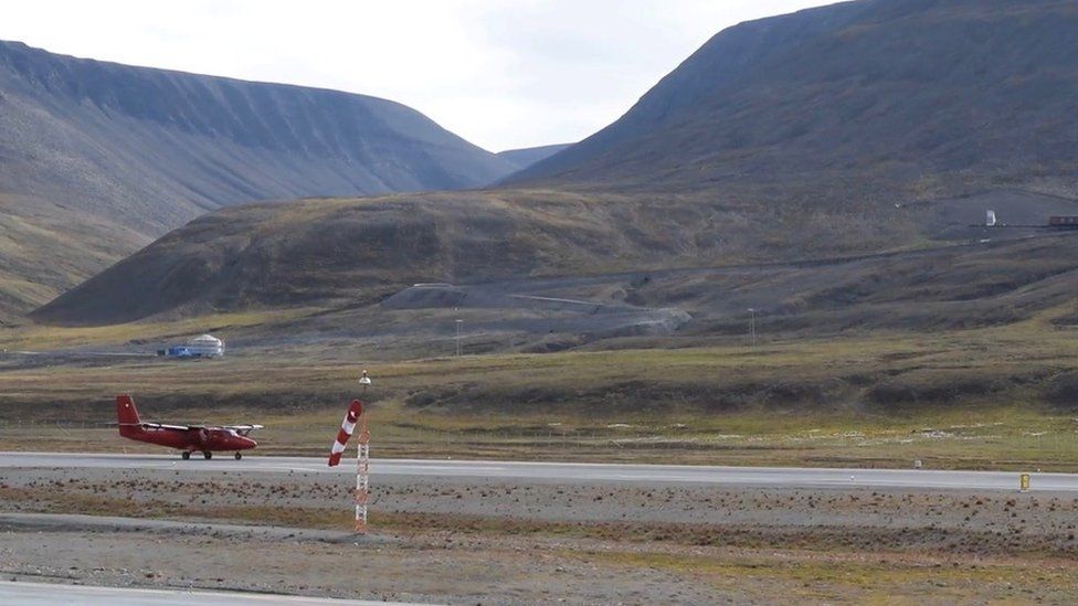 A small research aircraft taking off