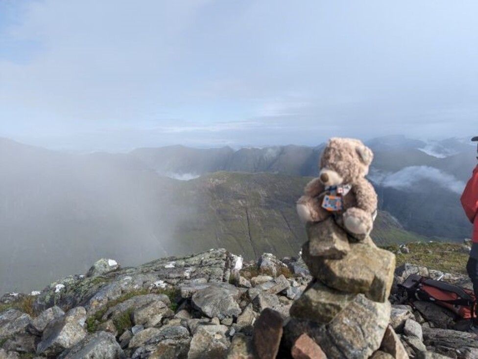 teddy bear on glencoe peak