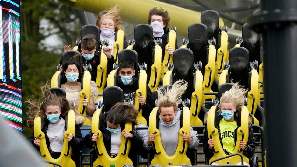 People on the Smiler ride