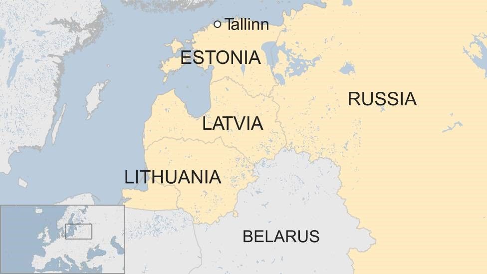 Map showing the Baltic states, Russia and Belarus