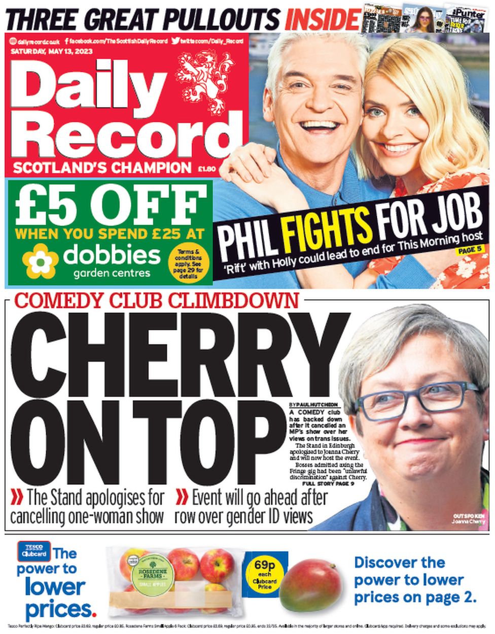 Scotlands papers: Joanna Cherry on top and Phil and Holly rift - BBC News