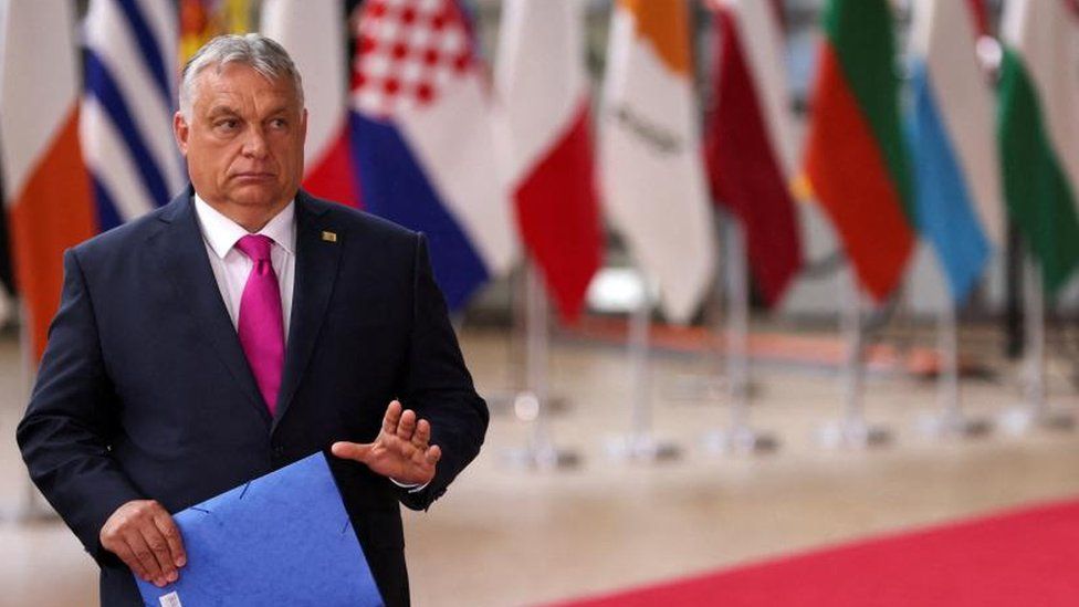 Hungary's Prime Minister Viktor Orban arrives for the European Union leaders summit