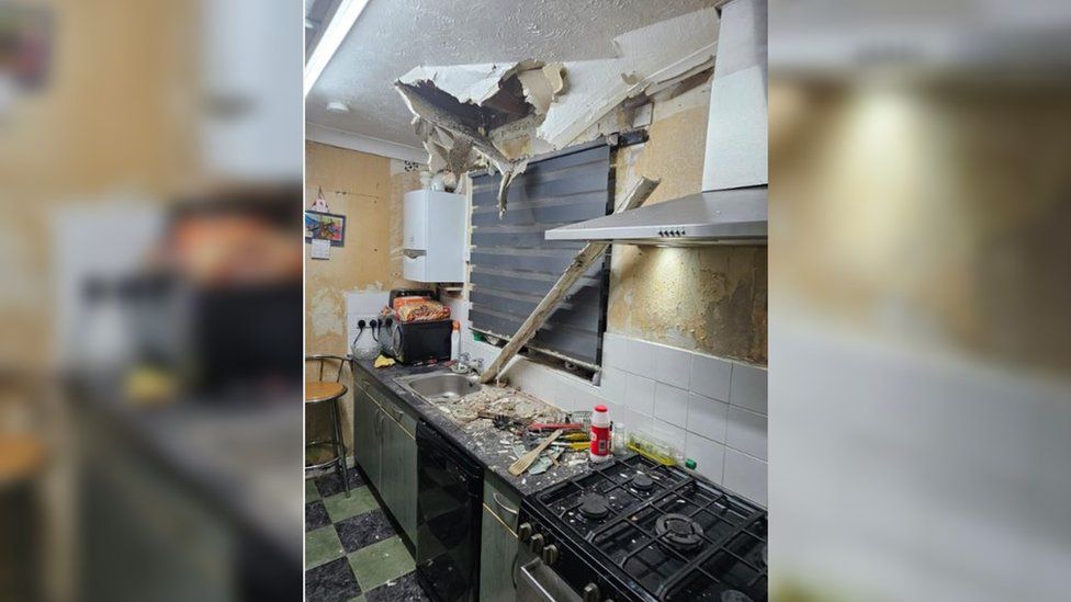 Kitchen ceiling collapsed