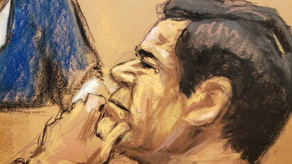 Joaquín "El Chapo" Guzmán listens to a testimony in a court in New York. Photo: 24 January 2019