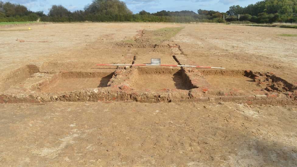 Brick foundations of the best preserved building on the site