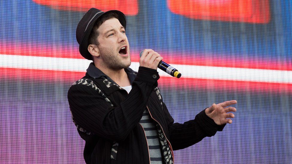 Matt Cardle performs on stage with the cast of Memphis at the BBC Proms in the Park at Hyde Park