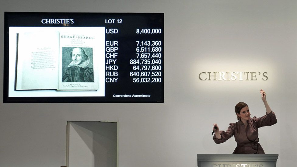 Shakespeare First Folio being sold at Christie's