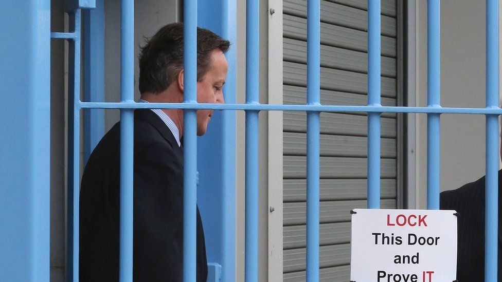David Cameron on visit to HMP Onley