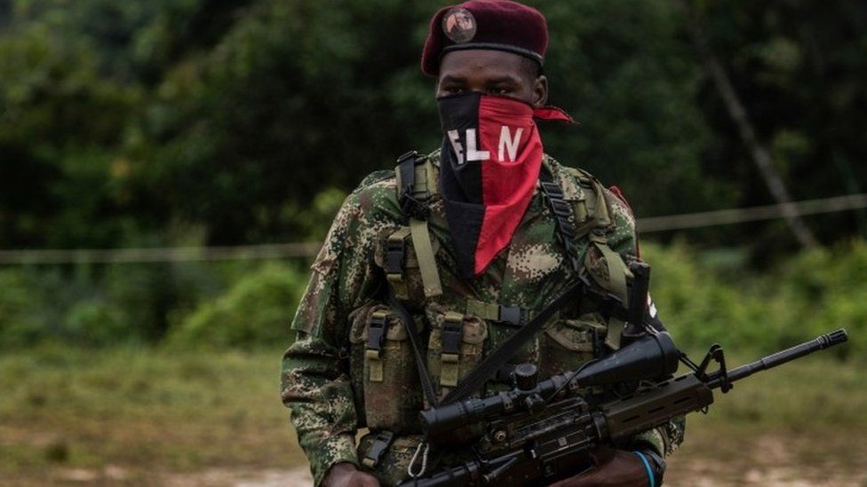 This file photo taken on November 19, 2017 National Liberation Army (ELN) guerrilla