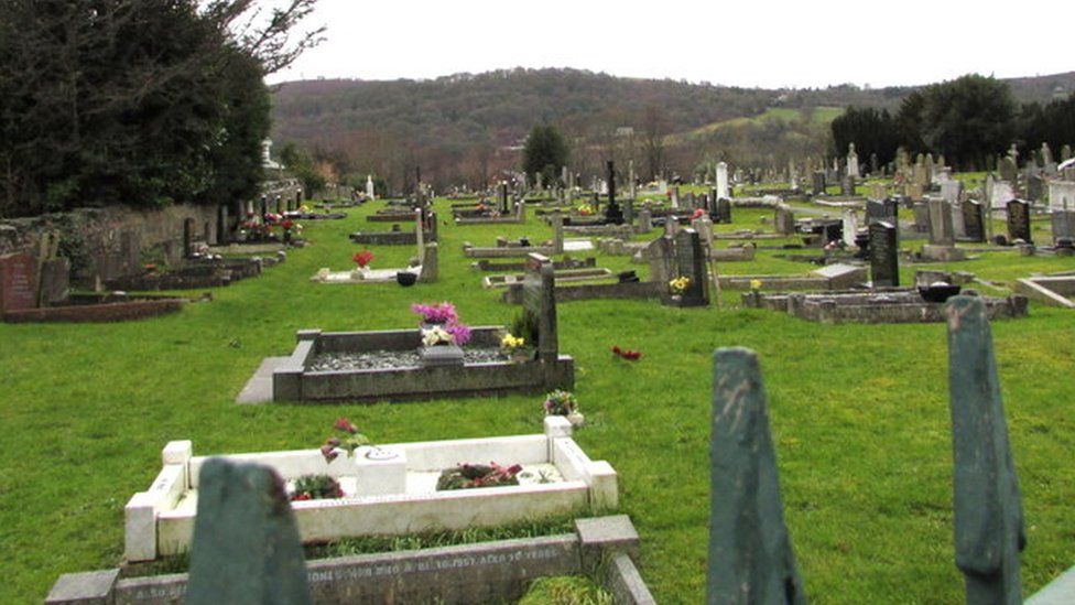 Southeast side of Hope Old Cemetery, Flintshire