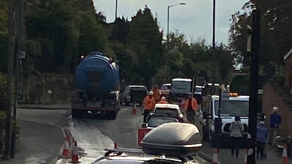 A tanker deployed to the scene