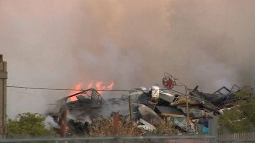 Fire at Averies Recycling in Swindon