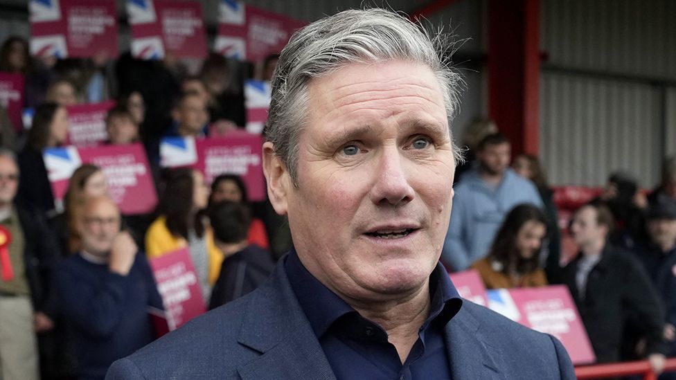 Labour leader Sir Keir Starmer pictured at a campaign event