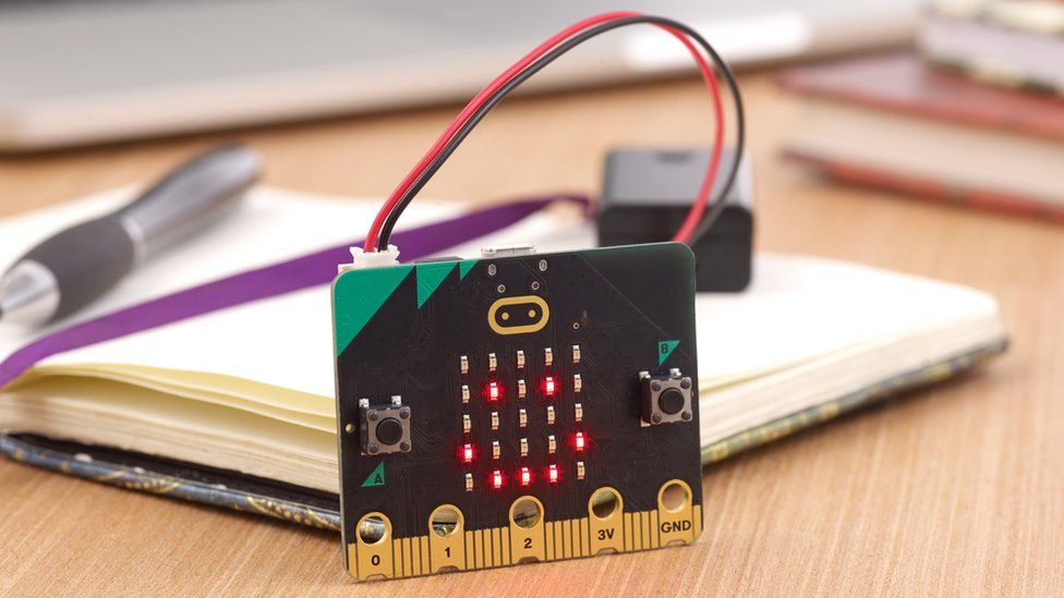 The new Micro Bit computer shows a smiley face in lights