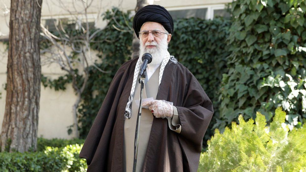 Ayatollah Ali Khamenei attends a tree-planting ceremony in Tehran on 3 March 2020