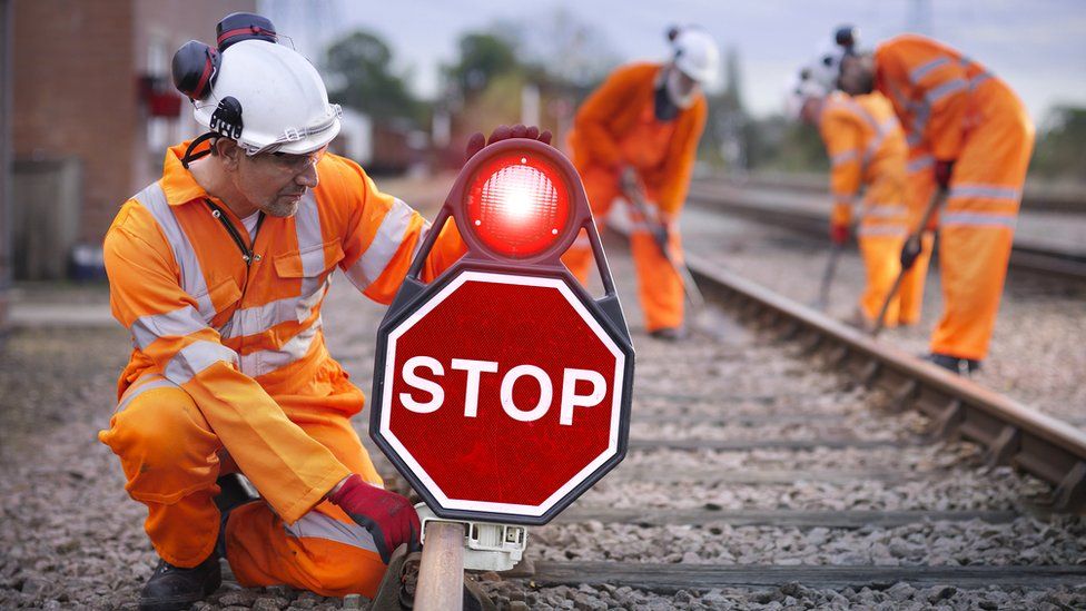 Rail maintenance workers