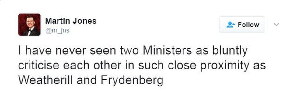 I have never seen two Ministers as bluntly criticise each other in such close proximity as Weatherill and Frydenberg