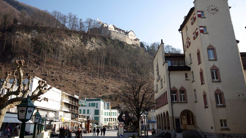 View of Vaduz with Liechtenstein Castle in the background