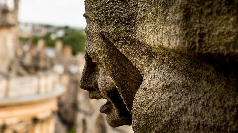 "A gargoyle from the viewing gallery of St Mary's Church with the Radcliffe Camera just in the background."