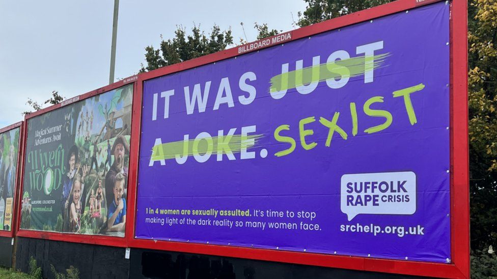 Billboard campaign reading "it was sexist" by Suffolk Rape Crisis