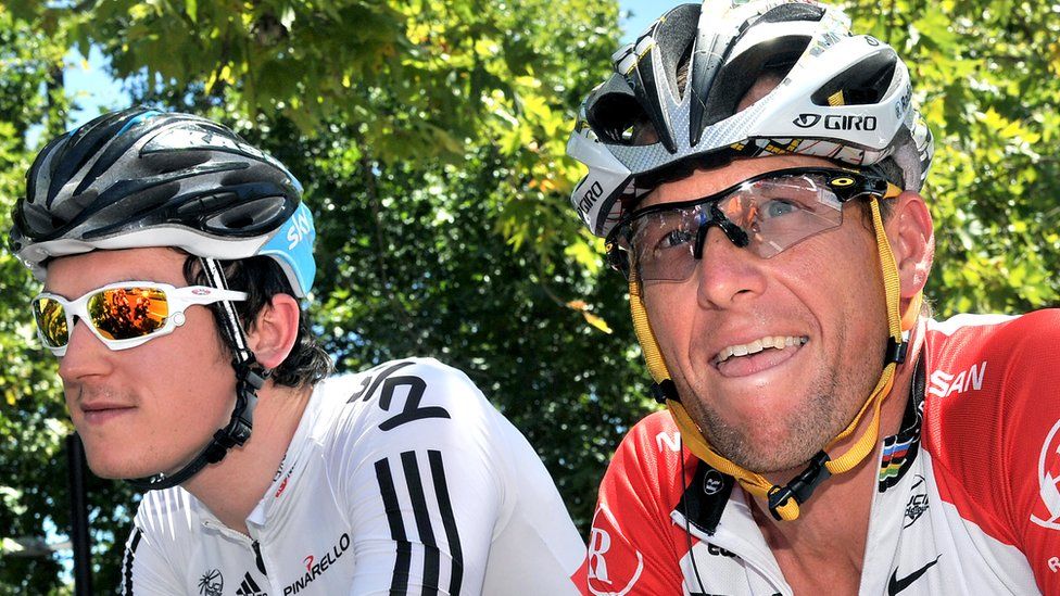 Geraint Thomas and Lance Armstrong