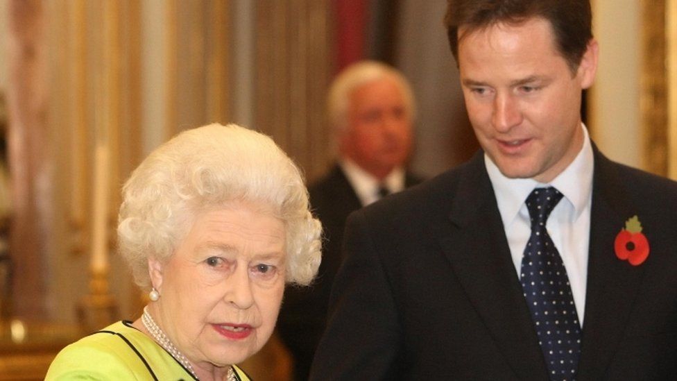 Queen with Nick Clegg