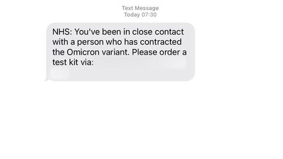 A screenshot of a scam message