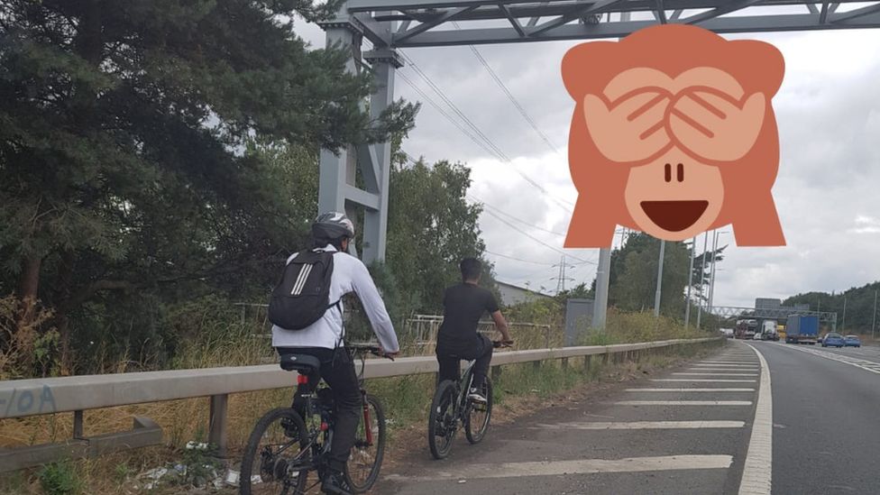 cyclists on the motorway