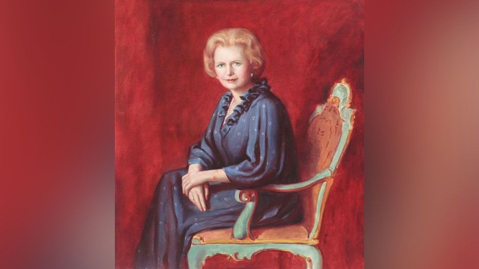 Annemarie Wright, Margaret Thatcher - the iron Lady, 81 x 71 cm (framed) |  Woolff Gallery