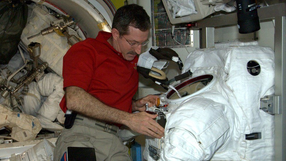 Astronaut Daniel Burbank on the International Space Station