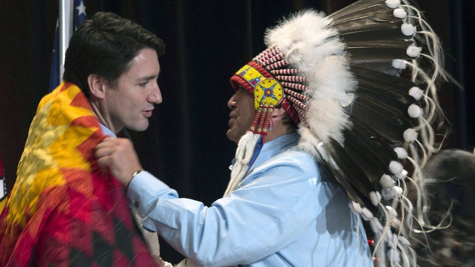 Trudeau with Assembly of First Nations National Chief Perry Bellegarde
