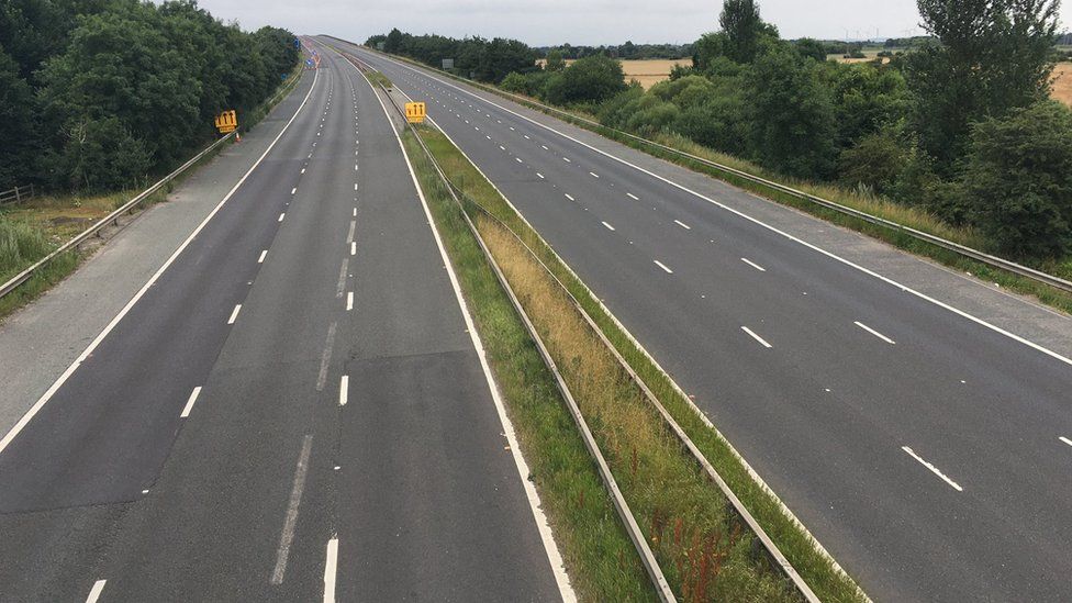 Closed section of M62 in East Yorkshire