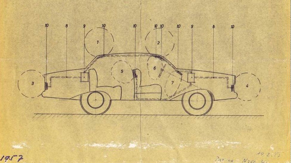 Image shows a prototype design of the airbag